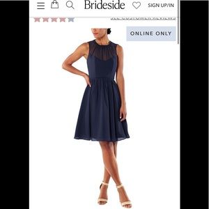 Brideside Daisy Cocktail Bridesmaid Dress Navy